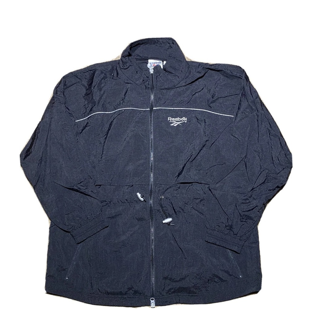 Reebok Vintage Black Windbreaker Jacket